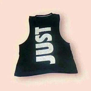 Vintage Nike "Just Do It" Tank Top Black Unisex M Sleeveless Graphic 90s Sports